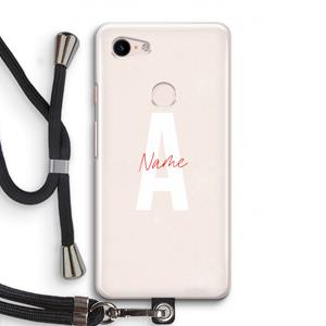 CaseCompany Strawberry Milkshake: Pixel 3 Transparant Hoesje met koord