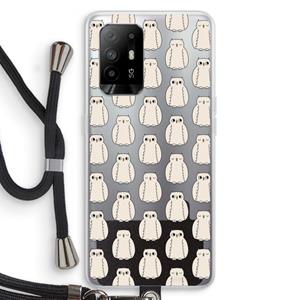 CaseCompany Uilen: Oppo A94 5G Transparant Hoesje met koord