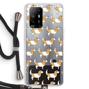 CaseCompany Doggy: Oppo A94 5G Transparant Hoesje met koord