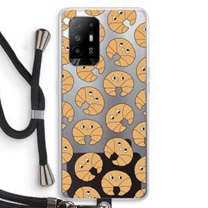 CaseCompany Croissant: Oppo A94 5G Transparant Hoesje met koord