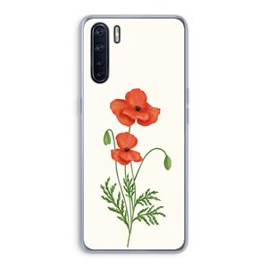 CaseCompany Red poppy: Oppo A91 Transparant Hoesje
