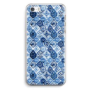 CaseCompany Blauw motief: iPhone 5 / 5S / SE Transparant Hoesje