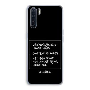 CaseCompany Mijn Motto's: Oppo A91 Transparant Hoesje