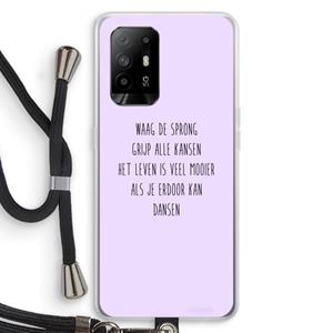 CaseCompany Sprong: Oppo A94 5G Transparant Hoesje met koord