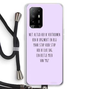 CaseCompany Zelfvertrouwen: Oppo A94 5G Transparant Hoesje met koord