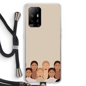 CaseCompany Girls girls girls: Oppo A94 5G Transparant Hoesje met koord