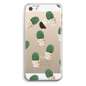 CaseCompany Cactusprint roze: iPhone 5 / 5S / SE Transparant Hoesje