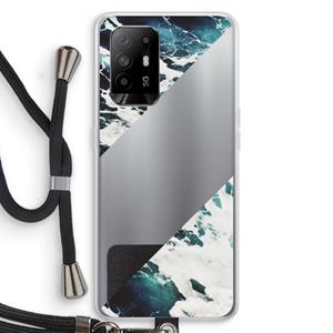 CaseCompany Golven: Oppo A94 5G Transparant Hoesje met koord