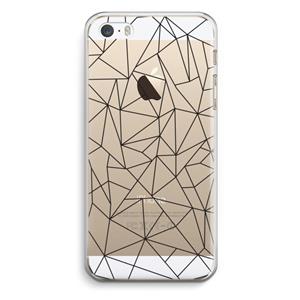 CaseCompany Geometrische lijnen zwart: iPhone 5 / 5S / SE Transparant Hoesje