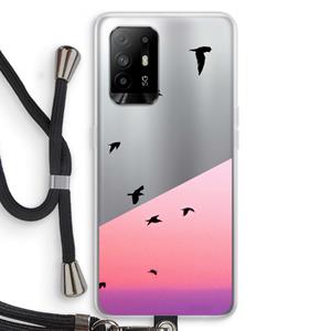 CaseCompany Fly away: Oppo A94 5G Transparant Hoesje met koord