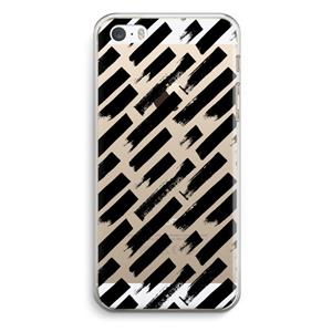 CaseCompany Zwarte vegen: iPhone 5 / 5S / SE Transparant Hoesje