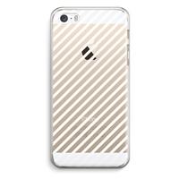 CaseCompany Strepen zwart-wit: iPhone 5 / 5S / SE Transparant Hoesje
