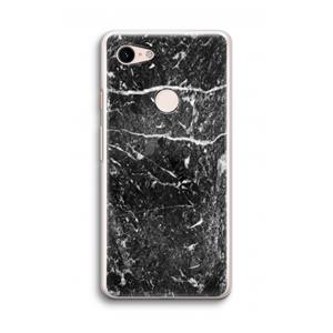 CaseCompany Zwart marmer: Google Pixel 3 Transparant Hoesje