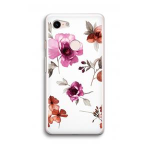 CaseCompany Geschilderde bloemen: Google Pixel 3 Transparant Hoesje