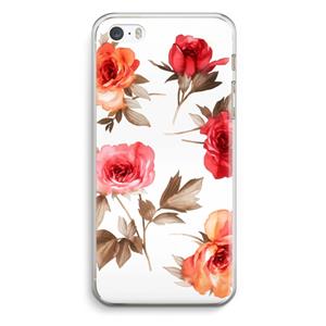 CaseCompany Roosjes: iPhone 5 / 5S / SE Transparant Hoesje