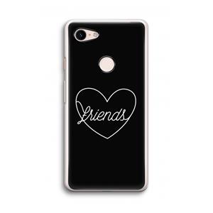 CaseCompany Friends heart black: Google Pixel 3 Transparant Hoesje