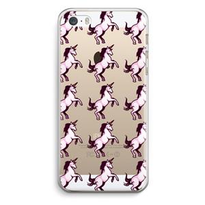 CaseCompany Musketon Unicorn: iPhone 5 / 5S / SE Transparant Hoesje