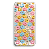 CaseCompany Pink donuts: iPhone 5 / 5S / SE Transparant Hoesje