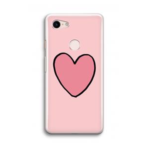 CaseCompany Hartje: Google Pixel 3 Transparant Hoesje