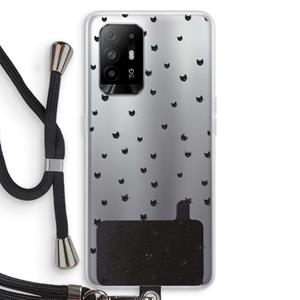 CaseCompany Kleine kattenkopjes: Oppo A94 5G Transparant Hoesje met koord