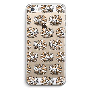 CaseCompany Slapende poes: iPhone 5 / 5S / SE Transparant Hoesje
