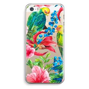 CaseCompany Papegaaien: iPhone 5 / 5S / SE Transparant Hoesje