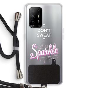 CaseCompany Sparkle quote: Oppo A94 5G Transparant Hoesje met koord
