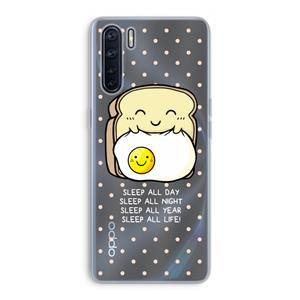 CaseCompany Sleep All Day: Oppo A91 Transparant Hoesje
