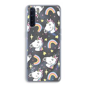 CaseCompany Rainbow Unicorn: Oppo A91 Transparant Hoesje