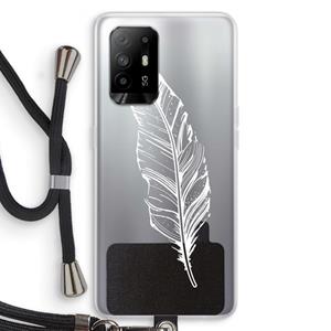 CaseCompany Pluim: Oppo A94 5G Transparant Hoesje met koord