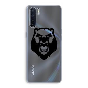 CaseCompany Angry Bear (black): Oppo A91 Transparant Hoesje