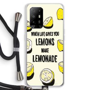 CaseCompany Lemonade: Oppo A94 5G Transparant Hoesje met koord