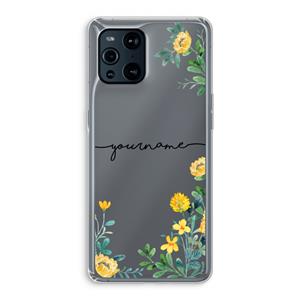 Gele bloemen: Oppo Find X3 Transparant Hoesje