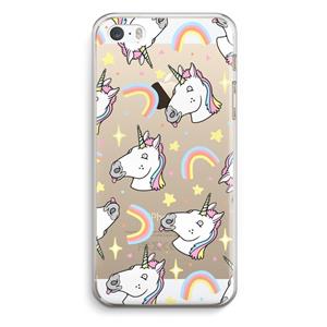 CaseCompany Rainbow Unicorn: iPhone 5 / 5S / SE Transparant Hoesje