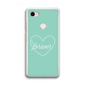 CaseCompany Forever heart pastel: Google Pixel 3 Transparant Hoesje