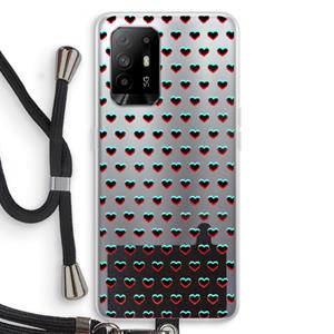 CaseCompany Hartjes: Oppo A94 5G Transparant Hoesje met koord