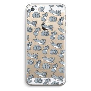 CaseCompany Poezen: iPhone 5 / 5S / SE Transparant Hoesje
