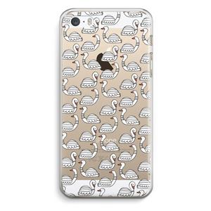 CaseCompany Zwanen: iPhone 5 / 5S / SE Transparant Hoesje