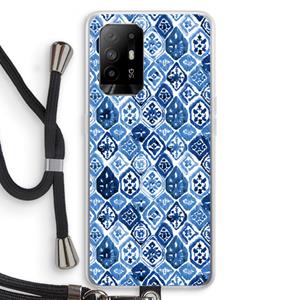 CaseCompany Blauw motief: Oppo A94 5G Transparant Hoesje met koord