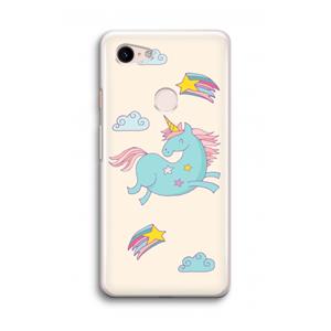 CaseCompany Vliegende eenhoorn: Google Pixel 3 Transparant Hoesje