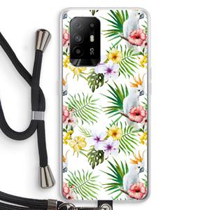 CaseCompany Gele kuif: Oppo A94 5G Transparant Hoesje met koord
