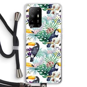 CaseCompany Tukans: Oppo A94 5G Transparant Hoesje met koord