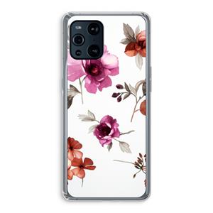 CaseCompany Geschilderde bloemen: Oppo Find X3 Transparant Hoesje