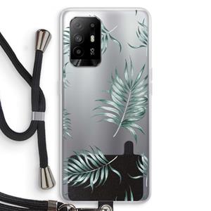 CaseCompany Simple leaves: Oppo A94 5G Transparant Hoesje met koord