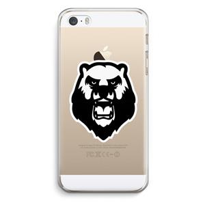 CaseCompany Angry Bear (white): iPhone 5 / 5S / SE Transparant Hoesje