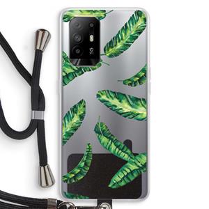 CaseCompany Lange bladeren: Oppo A94 5G Transparant Hoesje met koord
