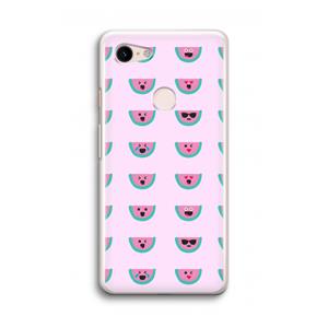 CaseCompany Smiley watermeloenprint: Google Pixel 3 Transparant Hoesje