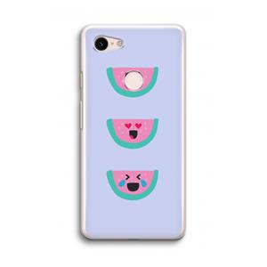 CaseCompany Smiley watermeloen: Google Pixel 3 Transparant Hoesje