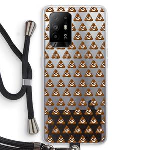 CaseCompany Poop emoji: Oppo A94 5G Transparant Hoesje met koord