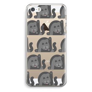 CaseCompany Cats: iPhone 5 / 5S / SE Transparant Hoesje